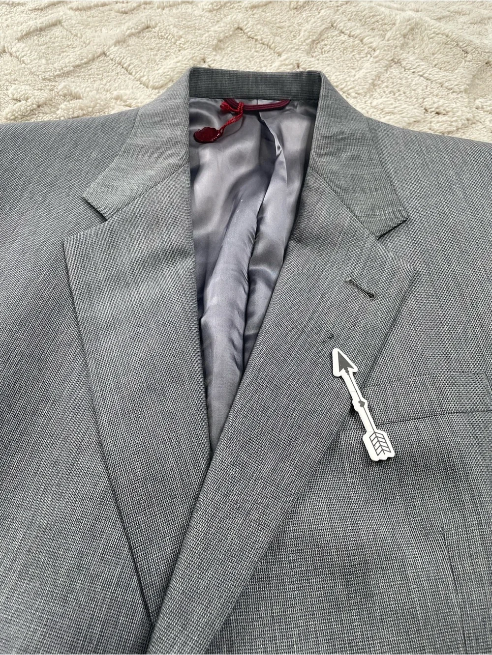Hart Schaffner Marx Gray/Black Two-Button Sport Coat Size 42 L Business
